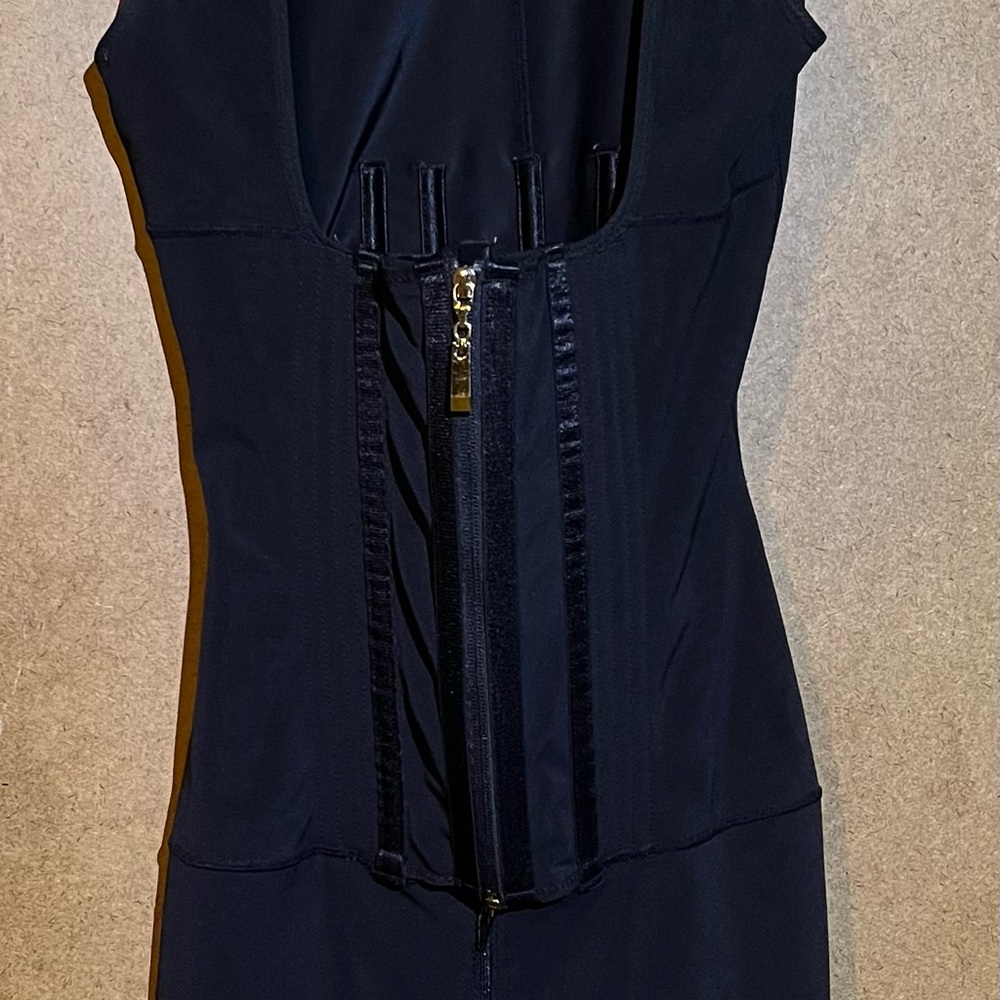 Black Corset Dress with Zipper Detail
